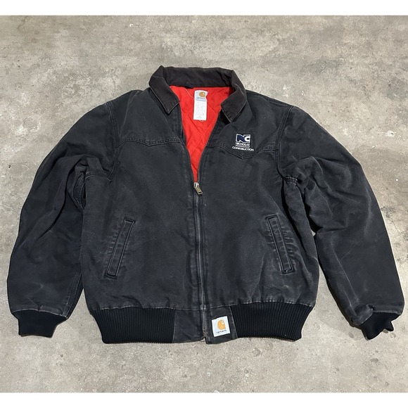 Carhartt Other - Vintage 90s Carhartt Black w/ Red Quilt-Lined Santa Fe Jacket J13 BLK Men's 2XL